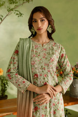 Mint Green 3 Pc Digital Printed Lawn Frock