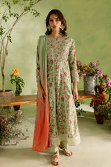 Mint Green 3 Pc Digital Printed Lawn Frock
