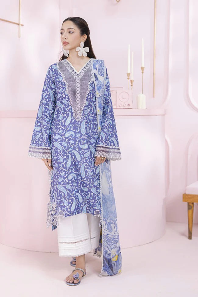 Embroidered Motifs & Chiffon Dupatta - 3 PC | Formal Wear